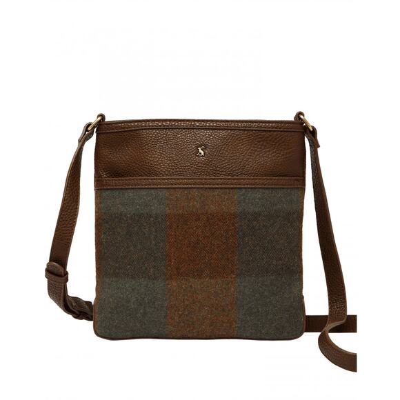 Joules Uxhall Tweed Small Cross Body Pouch Bag - Green Tweed - Picture 1 of 6